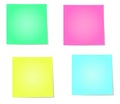 A set of four multi-colored paper notes. Royalty Free Stock Photo